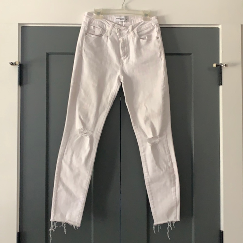 Skinny white jeans